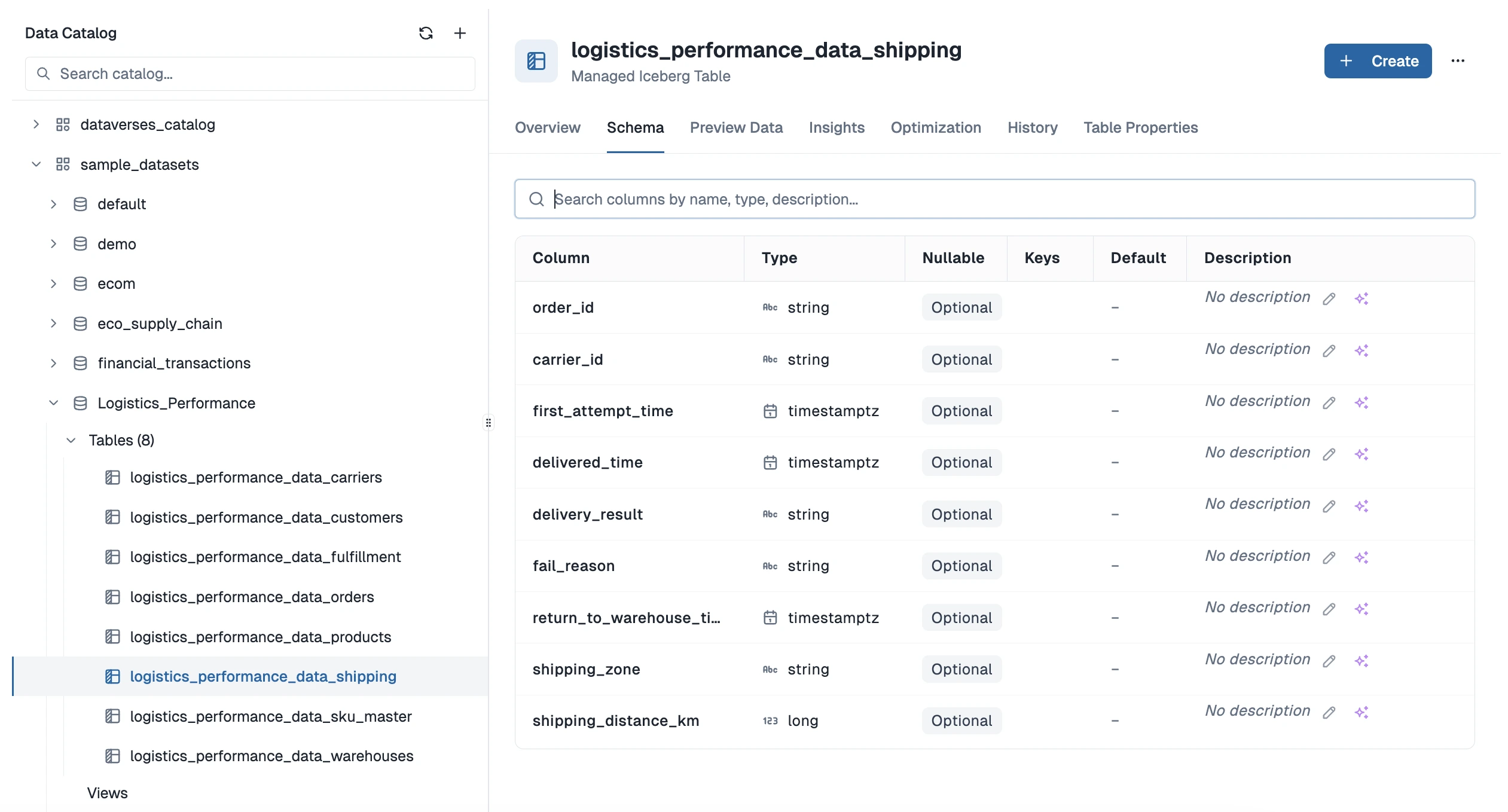 Data Catalog Interface