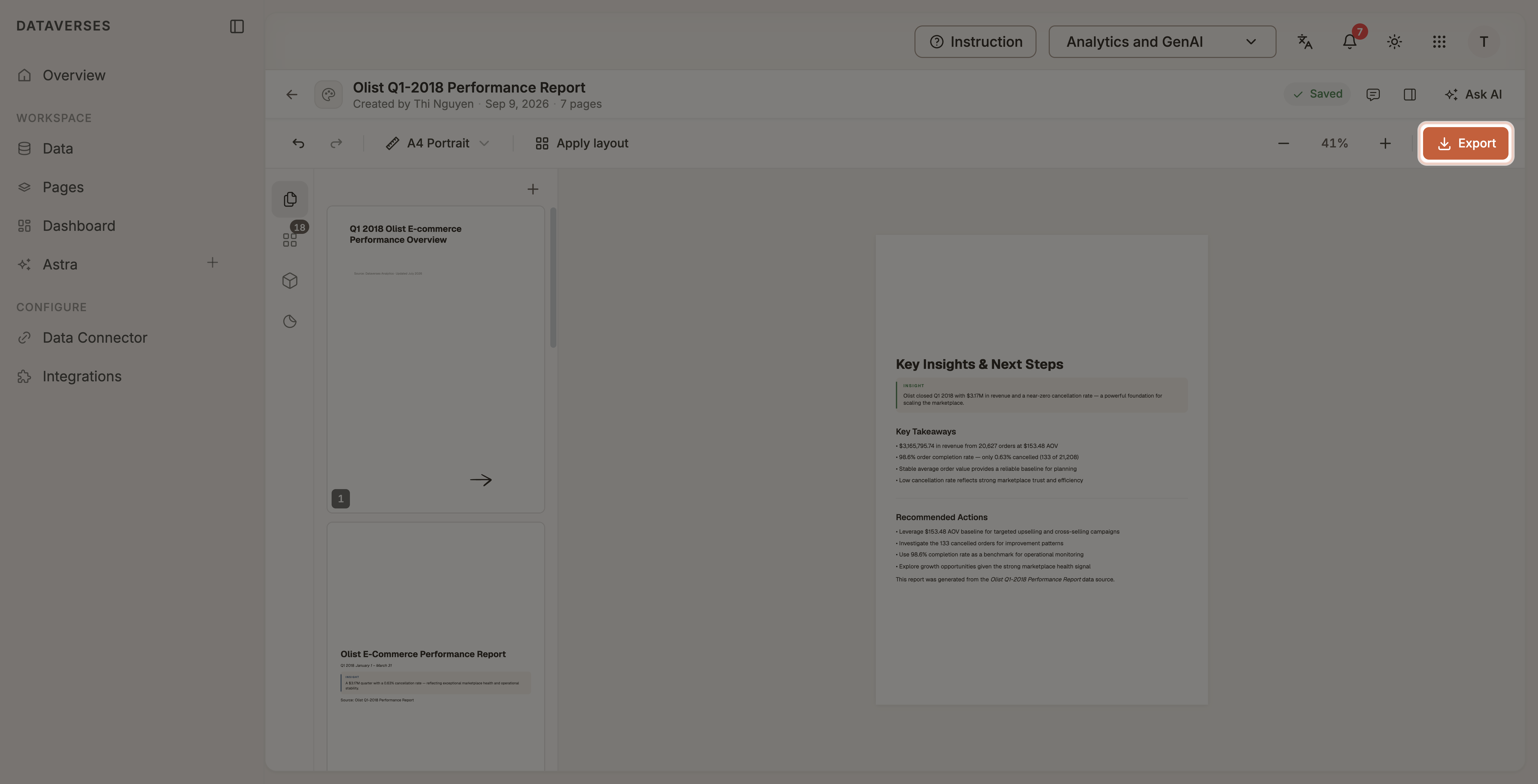 Export controls for PDF and PNG in Design Canvas